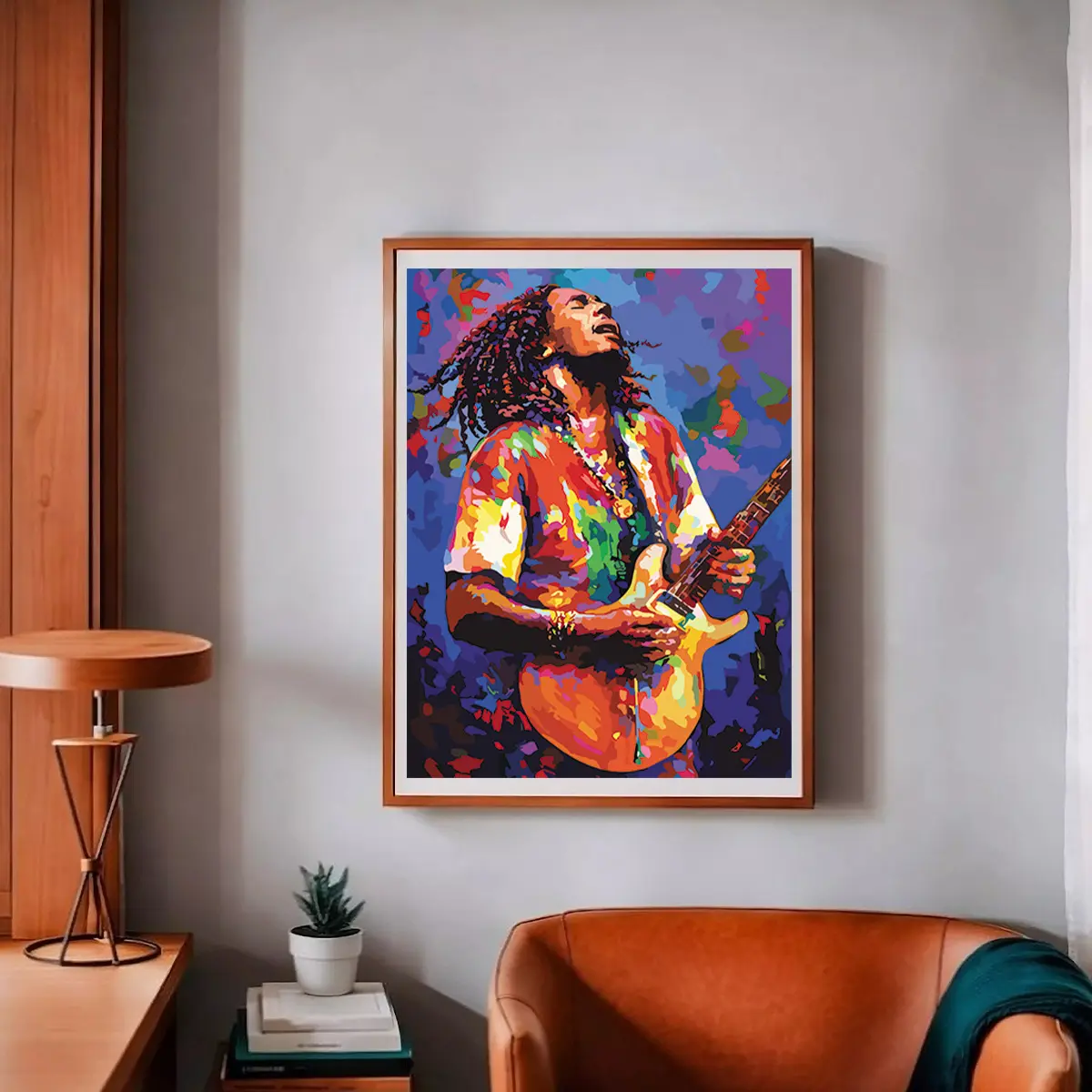 1pc, Watercolor Reggae Music Canvas Wall Art, Vintage-Inspired Fun Decor For Home, Living Room, Dining Room, Bedroom, Kitchen, And Bathroom Frameless