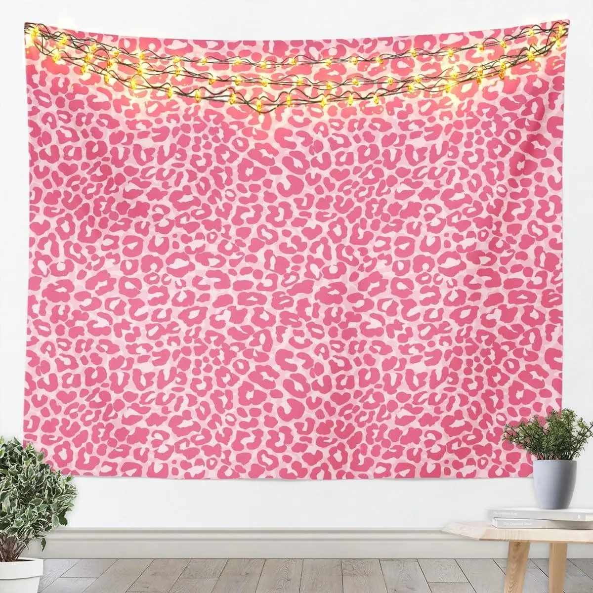Pink Leopard Print Tapestry,Cheetah Print Tapestry Bedroom Aesthetic,Animal Skin Tapestries,Farmhouse Boho Wall Hanging