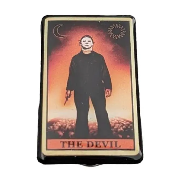 Michael Myers Devil Tarot Card Enamel Pin – Officially Licensed Halloween II Horror Pin