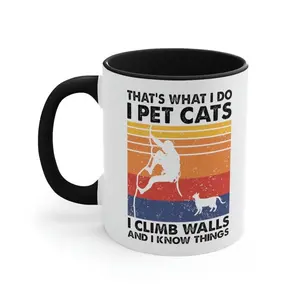 Climber Cat Lover Mug 11oz/15oz | I Pet Cats, I Climb Walls