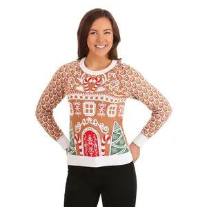Adult Gingerbread House Ugly Christmas Sweater