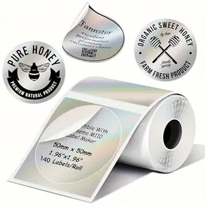 Thermal Label Paper, 140pcs/roll Waterproof & Oil-proof Label Sticker, Self Adhesive Label Sticker for Label Printer, Office Stationery & Supplies