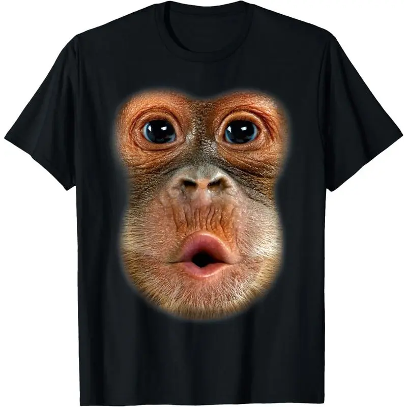 Menswear 100% Cotton Round Neck Casual Distressed Graphic T-Shirt, Funny Monkey Stomach Meme Cool Trending Viral Video Themed