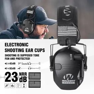 Military Grade Tactical Electronic Earmuffs Over-Ear Headphones with 82dB Noise Reduction & 6 Tactical Colors USB Rechargeable Hearing Protection Correction Vest