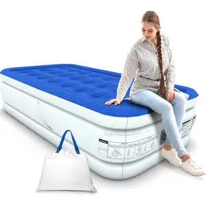 Air Mattress with Built in Pump - Self-Inflating Blow Up Mattress with Neck Support - Inflatable Air Bed for Portable Travel & Home Use