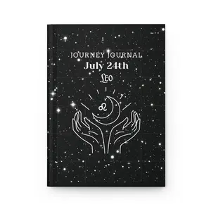 Astrology-Themed Hardcover Journal for Leo - Cosmic Journey, Personalized Gift, Writing Diary, Astrological Planner, Starry Night Journal