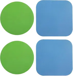 4pcs Silicone Jar Opener Set - Rubber Lid Cap Gripper Pads for Seniors with Arthritis, Multi-Function Kitchen Coasters & Utensils (Light Blue, Green)