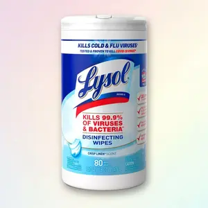 Lysol Crisp Linen Disinfecting Wipes 80ct - Antibacterial, for Home Office, 80 Count