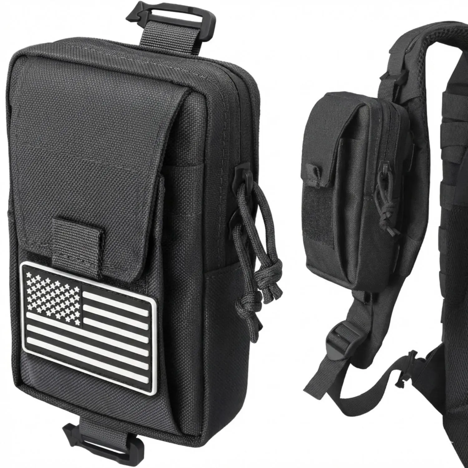 Tactical Backpack Accessories Pouch, Molle Accessories Shoulder Strap Attachment Pouches Utility EDC Phone Pouch Sport
