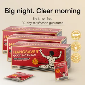 HangSaver Family-Pack Post-Drink Support Tablets for Relieving Hangover Symptoms & Alcohol Metabolism - Individual Sealed Pouches for Easy Use & Share at Home or On-the-Go