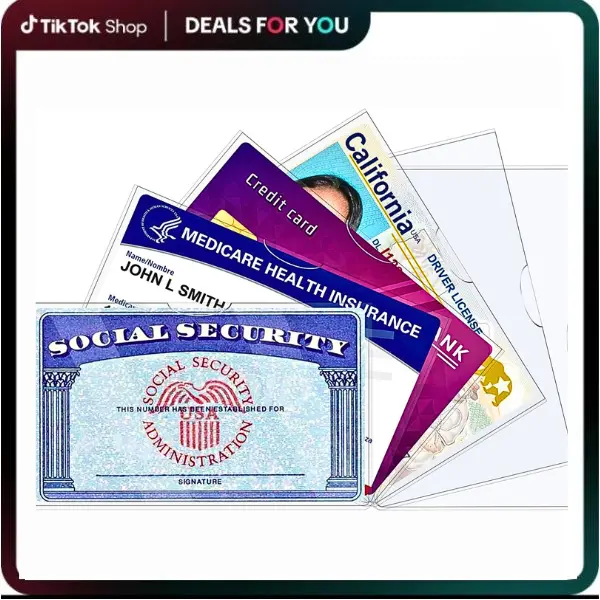 6 Pack Social Security Card Protector Sleeves/New Medicare Card Protector Sleeve/Credit Card Holder,24 Mil Soft Clear Card Sleeves for Waterproof SSN Card Protector/Credit Card Cover