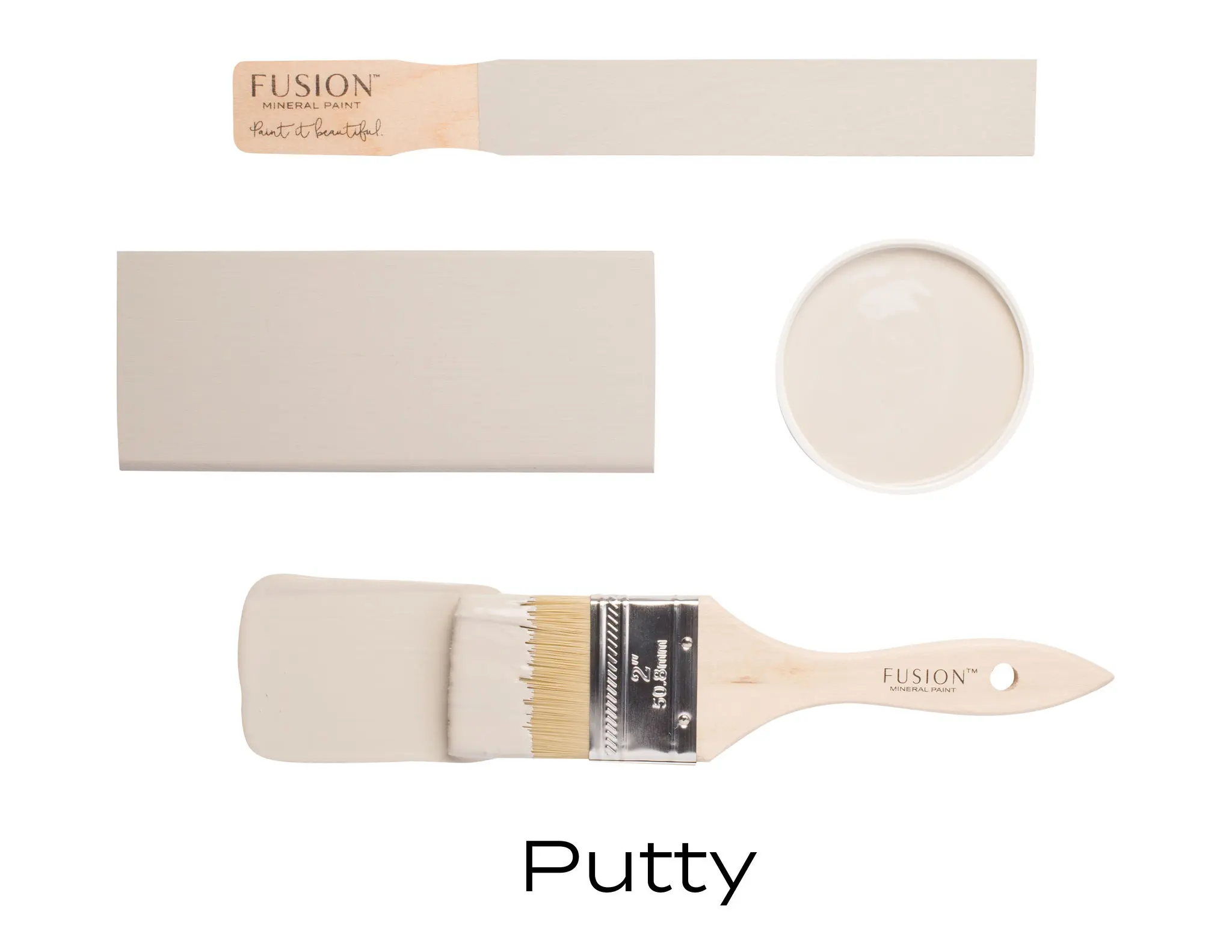 Fusion Mineral Paint + Color: Putty + Acrylic Resin Paint + Built in Top Coat