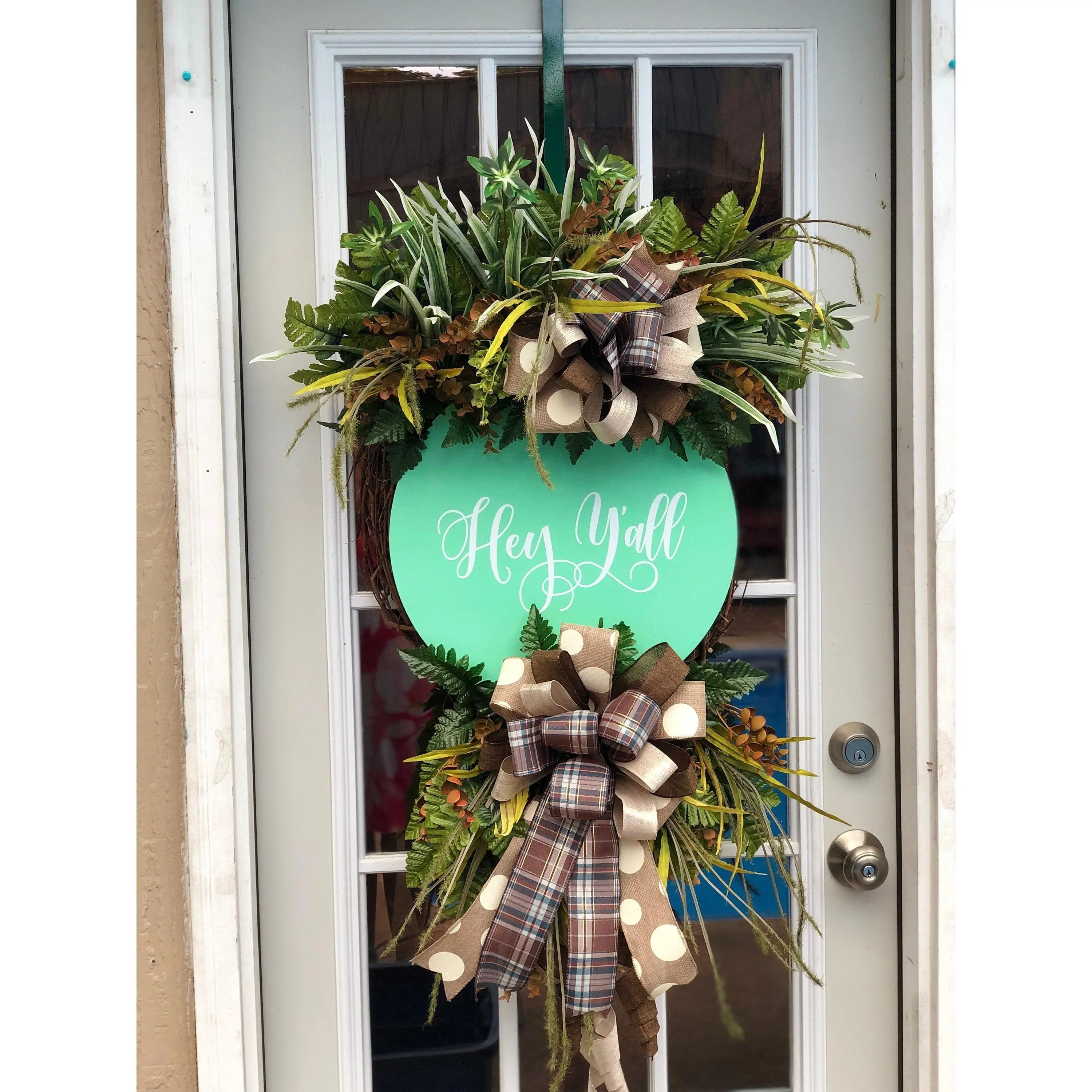 Hey Y’all, welcome front door wreath, everyday door wreath, custom made for your home, XL door wreath, custom door wreath, year round decor