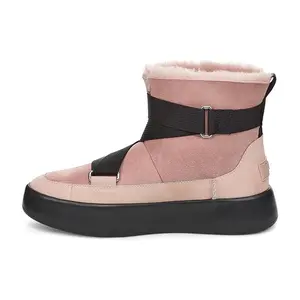 UGG Classic Boom Buckle Sheepskin Insulated Retro Ankle Boots for Women in Pink