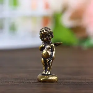 Vintage Brass Cupid Statue, Accent Angel Figurine, Collectible Figurine, Western Figurine, Home and Office Decor, Indoor Outdoor Use, Unique Gift Idea