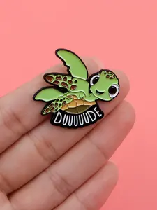 Adorable Turtle Enamel Brooch Pin, Women's Cartoon Zinc Alloy Badge, Collar Decoration, Clothing Accessory, Jewellery, Animal Jewelry Gift