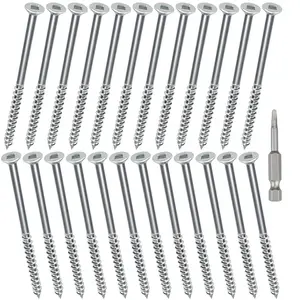 25-Piece Door Hinge Reinforcement Screws Kit - 3-Inch Wood Screws, Screwdriver Bit Included, Home Security Door Lock & Strike Plate Repair Hardware