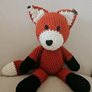 Finn the Fox 12" Handmade Crochet Fox with Bushy Tail and Adorable Features for Cuddling and Storytelling