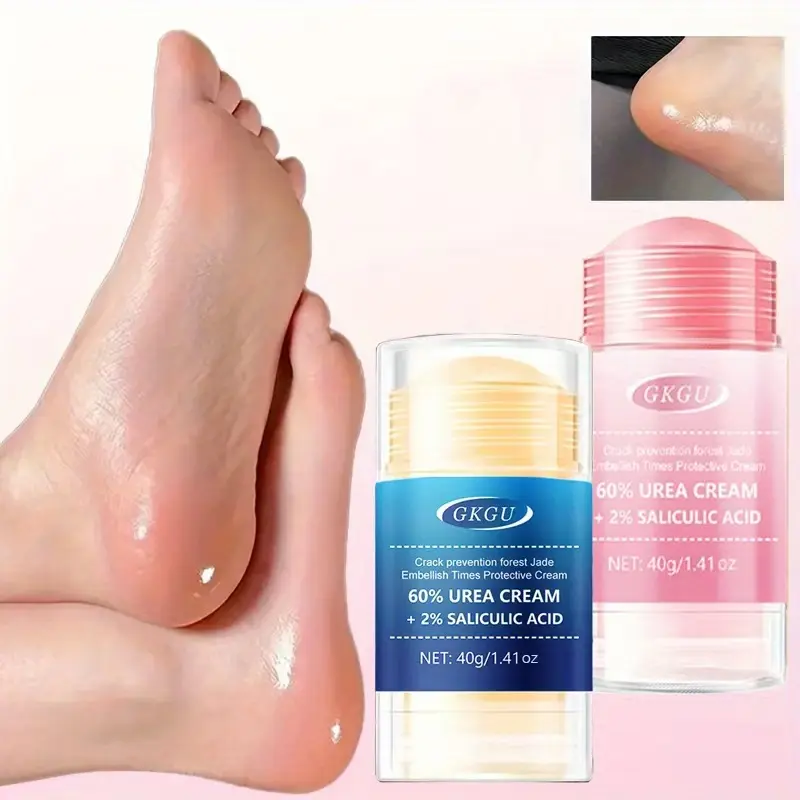 2pcs Heavy Duty Foot Balm, Intensive Foot Care, Foot Care Product, Moisturizing Foot Lotion with 60% Urea & 2% Salicylic Acid - Non-Greasy Fast-Absorbing Formula, Intense Hydration & Crack Prevention, for Dry Feet, Pedicure Care