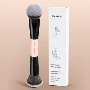 MAANGE 1pc Dual-Ended Makeup Brush, Beauty Duo Brush, Sloping Foundation Brush Round Head Brush Blush Brush Powder Brush Concealer Brush for Buffing Liquid, Cream, Powder, Blending Face Brush, Makeup Accessories Gifts for Friends, Cosmetic Brush