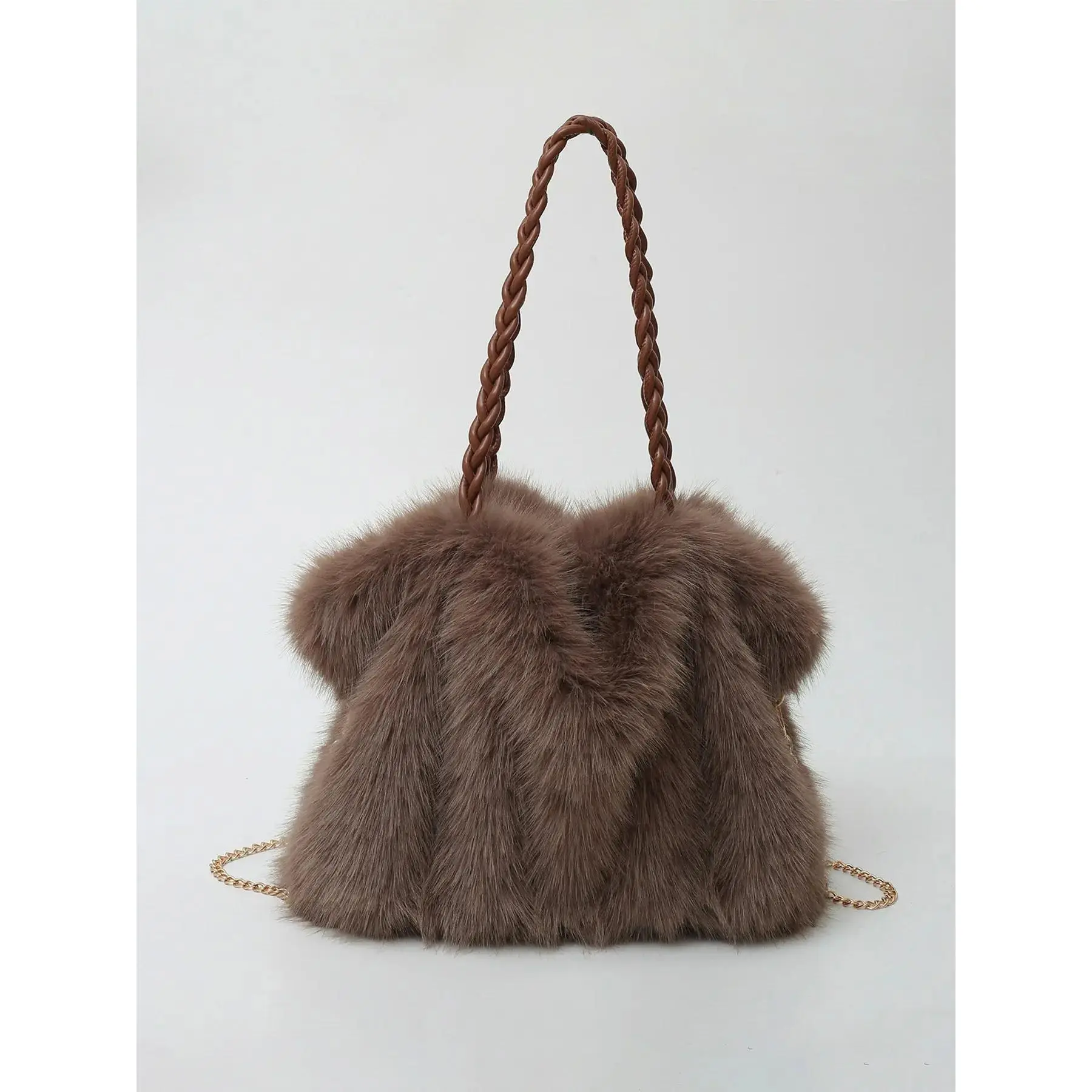Ladies' 2026 New Fall & Winter Trend Retro Plush Bag, Street Style Large Capacity Crossbody Bag, Elegant Commuter Bag Suitable for Daily Commuting and Shopping, Trendy Crossbody Bag