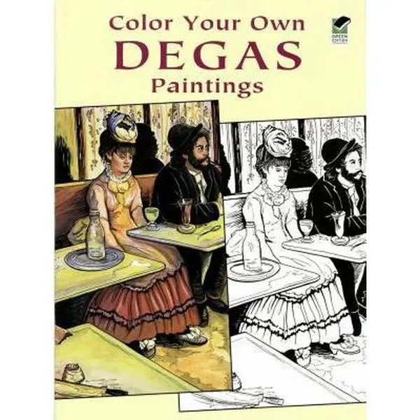 Used Softcover Dover Art Coloring Book - Color Your Own Paintings by Edgar Degas, English, 32 Pages, Good Condition, Illustrations, 0.4 lbs
