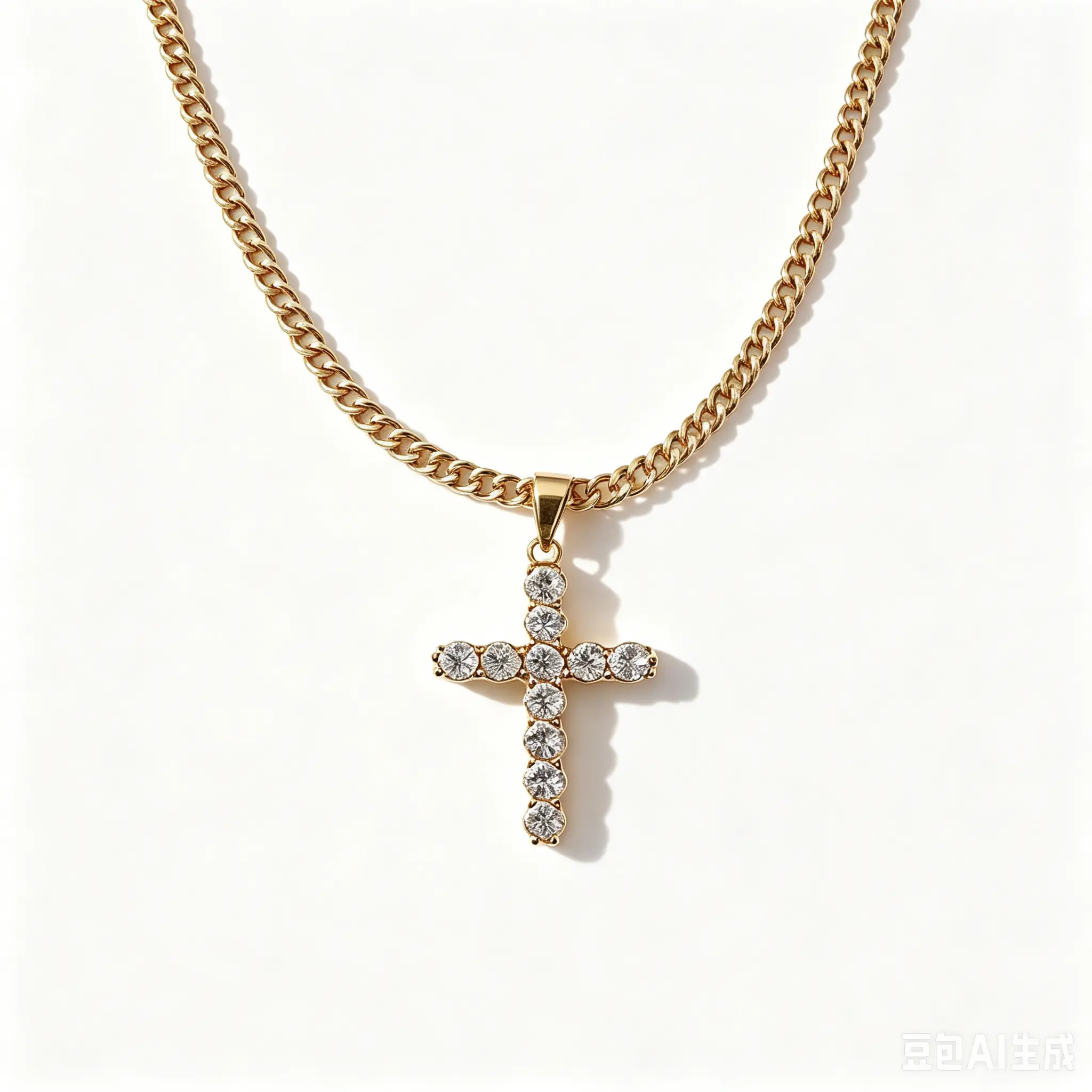 Female Geometric Long Copper David Cross Necklace, Hypoallergenic CZ Christian Faith Jewelry, Trendy Dainty Gold Casual Daily Accessory, Ideal Birthday Anniversary Gift, Pendant