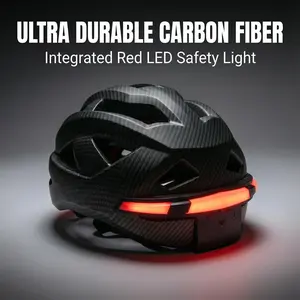 Smart Bluetooth Cycling Helmet with 3D Surround Sound & Integrated LED Turn Signals – Carbon Fiber Finish, FM Radio, Wireless Remote for Safe Night Riding