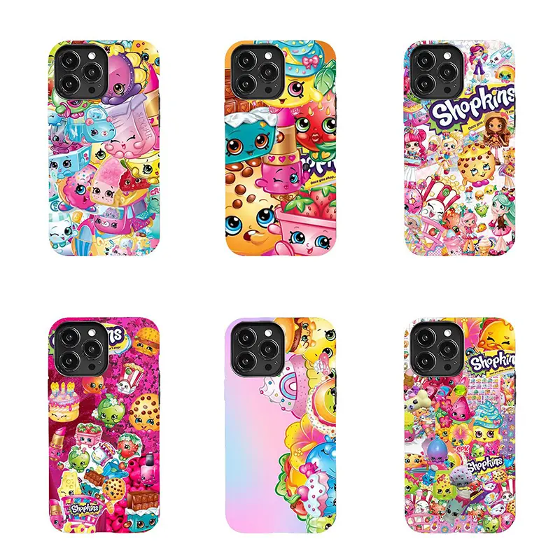 Retro-Cute Smartphone Casing, Handheld Shopkins Phone Cases for iPhone 11-17 Pro Max/Plus & Samsung Galaxy S23-25, Shock Protection for Mobile Devices, Cover
