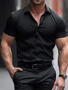 Men's Business Formal Shirt (dc05), Non-Porous Smooth Fabric, Classic Office & Party Wear, Custom Fit Design, Fitted