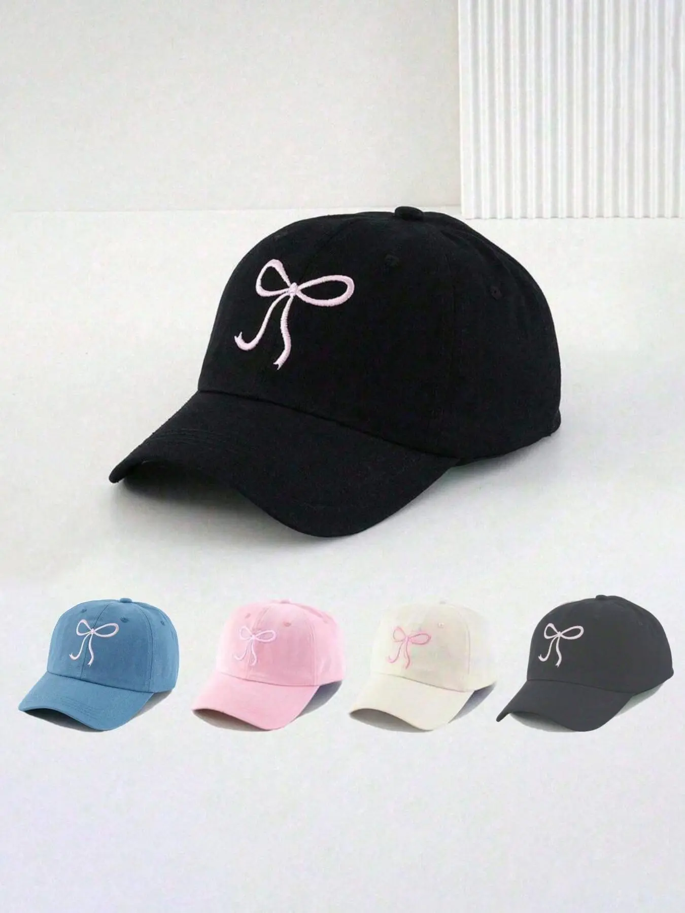 Bowknot Design Classic Baseball Cap, Embroidered Hat, Casual Outdoor Sports Hat for Women & Men, Adjustable Sun Protection Cap for Daily Wear, Embroidery Hat