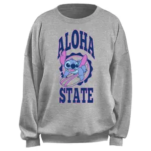 Junior's Lilo & Stitch Aloha State Stitch Surf Sweatshirt