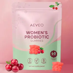 Women's Probiotic Gummies - Cranberry Flavor,60 Count, pH Balanced, Yeast & Flora Support,Vitamin C for Immune Health, Vegan, Gluten-Free