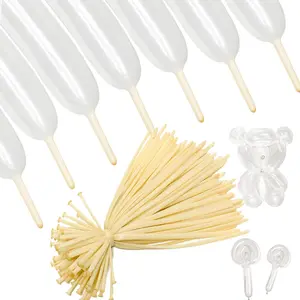 100 Pack 260 Clear Long Twisting Balloons Thickening Latex Transparent Modeling Magic Balloons for Animal Model Weddings Birthdays Festival Party Decorations