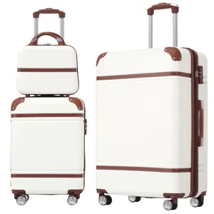 Hardshell Luggage Sets 3 Pieces 20"+28" Luggages and Cosmetic Case Spinner Suitcase with TSA Lock  Lightweight
