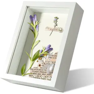 5x7 Shadow Box Frame Display Case with Real Glass for Memorabilia,Wedding Memories,Pins,Awards,Crafts,Tickets and Photos(White,)