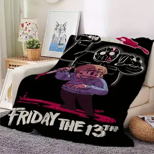 Friday the 13th Jason Voorhees horror blanket - all-season soft and comfortable, suitable for living rooms, bedrooms, and offices