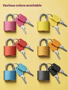 Colorful Plastic Luggage Lock, Zinc Alloy Mini Keyed Padlock, Portable Travel Bag Lock for Suitcases, Schools, Gyms, Classrooms, Safety Lock, Security Lock