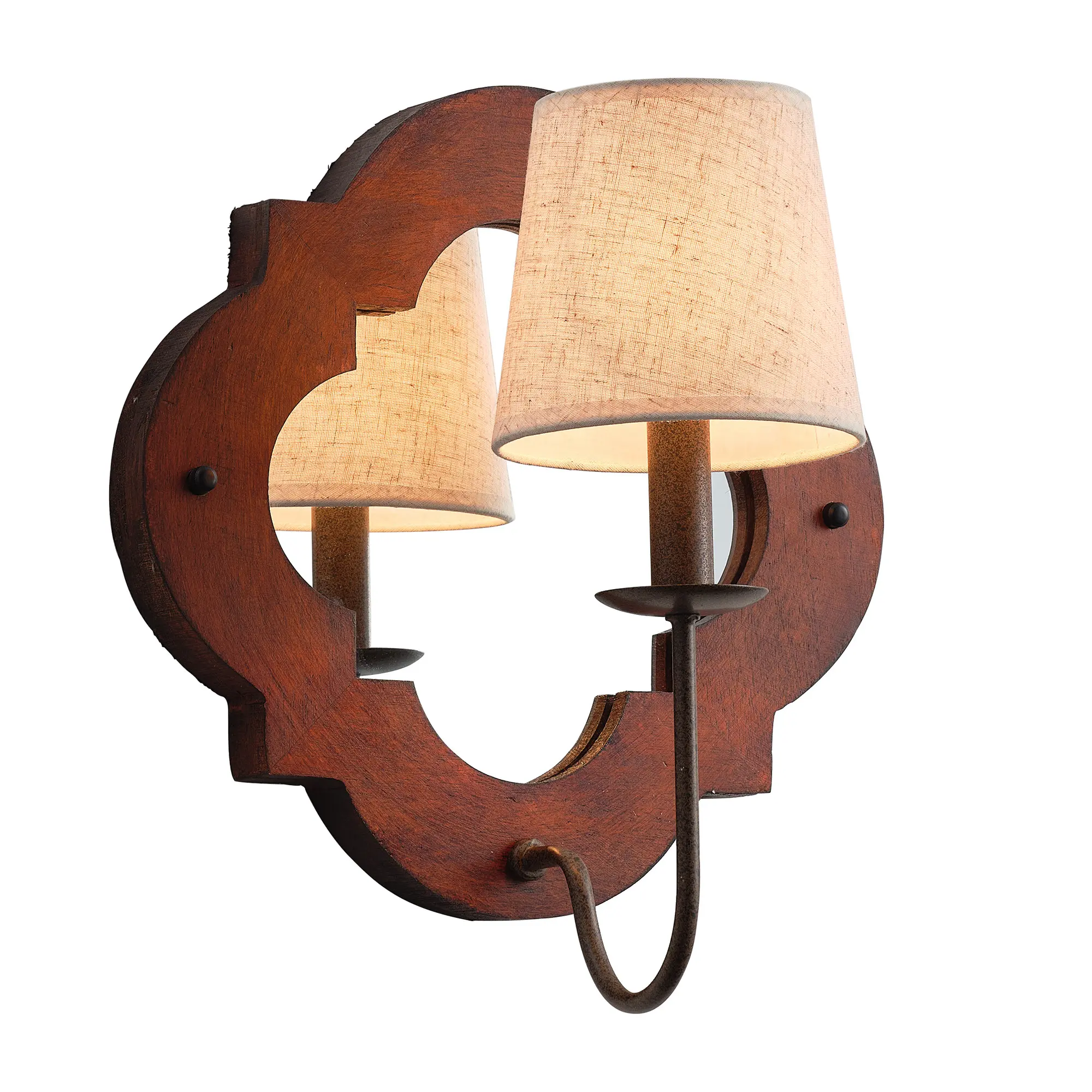 Parrot Uncle 1-Light Rustic Iron Wood Wall Sconce Lighting
