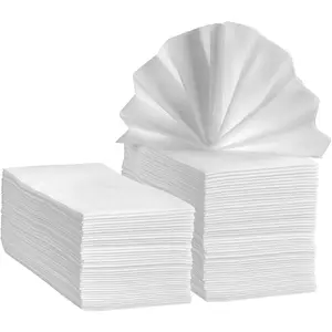 [100 Count] Linen-Feel Guest Towels - Disposable Cloth Dinner Napkins, Bathroom Paper Hand Towels, Wedding Napkins