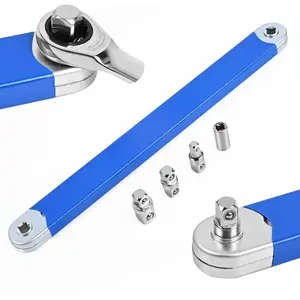 Impact Offset Extension Wrench, Tight Reach Extension Wrench Set, with 1/2"", 1/4"" and 3/8"" Square Drive Adapters, Universal Extensions Wrench for Small Place