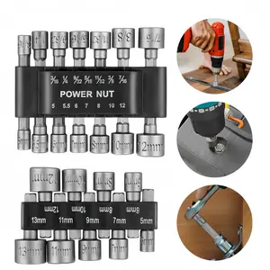 Power Nut Driver Drill Bit Set,1/4 Inch Hex Socket Adapter,Power Tool Accessories for Electric Screwdriver,Hand Dril,Suitable for Quicker Change Chuck,Electric Screwdriver,Hand Drill,Pneumatic Drill,Lithium Drill.
