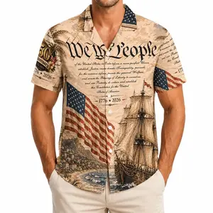 Men's Patriotic Hawaiian Shirt, We the People Print, 250th Anniversary Button-up #   TikTokMadeMeBuyIt #   TikTokShop #   USA 250th