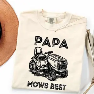 Comfortt Colorss Papa Mows Best Shirt, Funny Dad Lawn Mower Tee, Father’s Day Gift for Dad, Vintage Grass Cutting Shirt