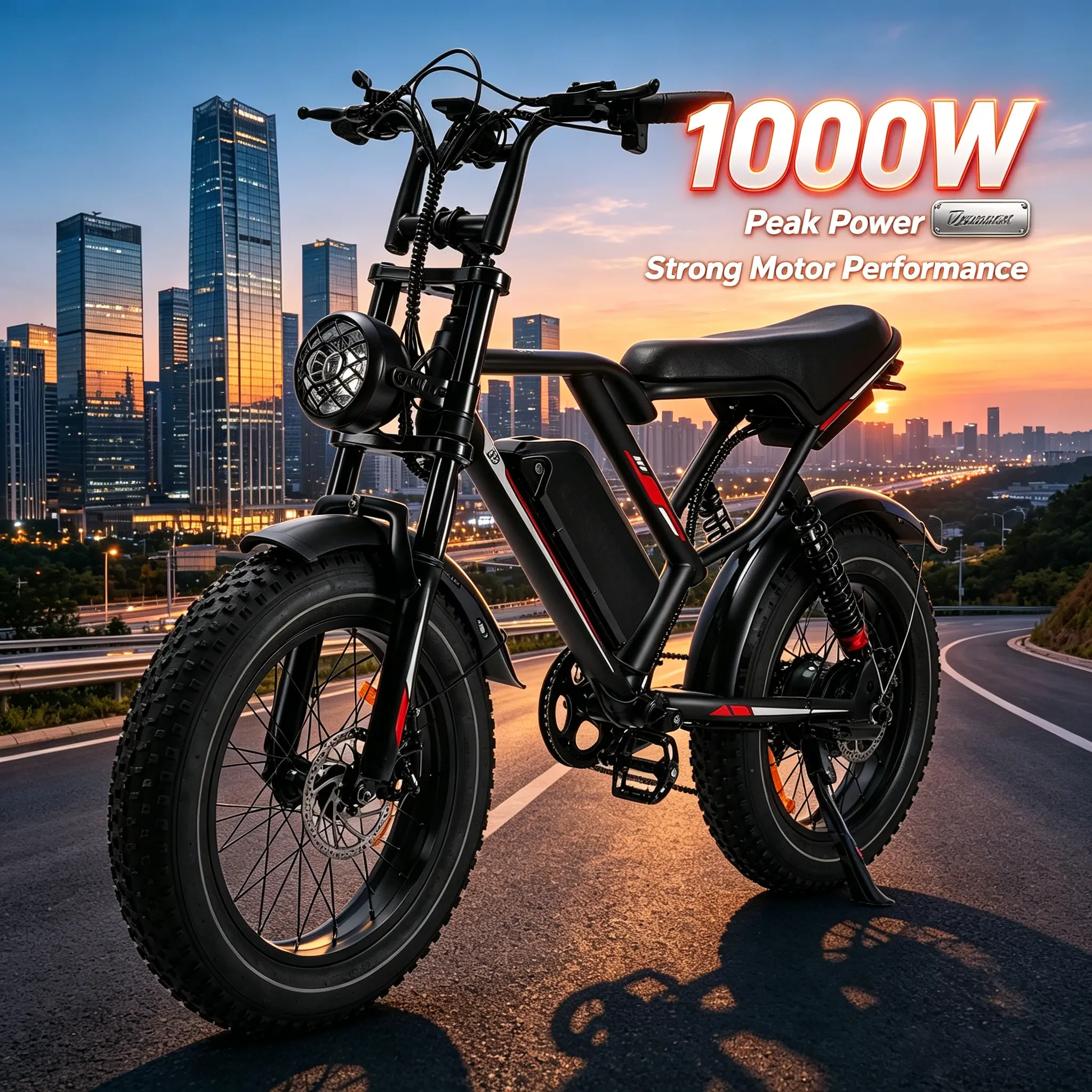 S8 All-Terrain Electric Bike for Adults, 1000W Ebike with 20-Inch Fat Tires and Full Suspension, 48V 17.5Ah Removable Battery, 31 MPH, 330 lbs Capacity, Ebikes