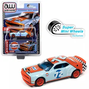 Auto World x Super Mini Wheels 1:64 - 2019 Dodge Challenger Hellcat Gulf - Super Mini Wheels Exclusives