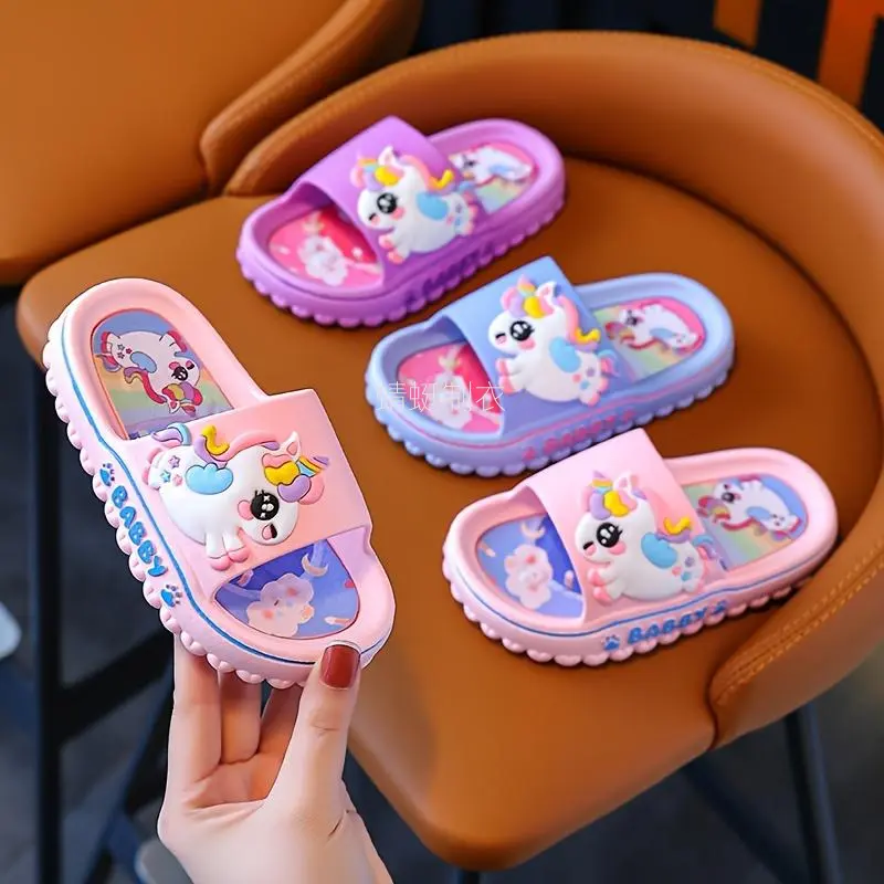 NewYoungsters Kids' Soft Bunny Slippers - Cute Cartoon Slides, Non-Slip, Comfy All-Season Indoor-Outdoor Footwear for Boys & Girls, Soft Slippers, All Seasons, 8 - 9 Years, Us 8-9 Toddler