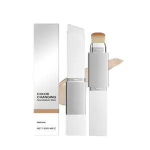 2-In-1 Color-Changing Tinted Foundation Stick - Concealer with Blendable Light Texture, Matte Finish, Natural Fair Tone, Suitable for All Skin Types, Daily Makeup Use, Smooth Oil Powder Cosmetic, Blend babypink clickbait Makeup Natural coverage
