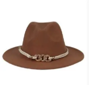 Classic Wide Brim Fedora for Women Men with Band Adjustable Felt Panama Hats