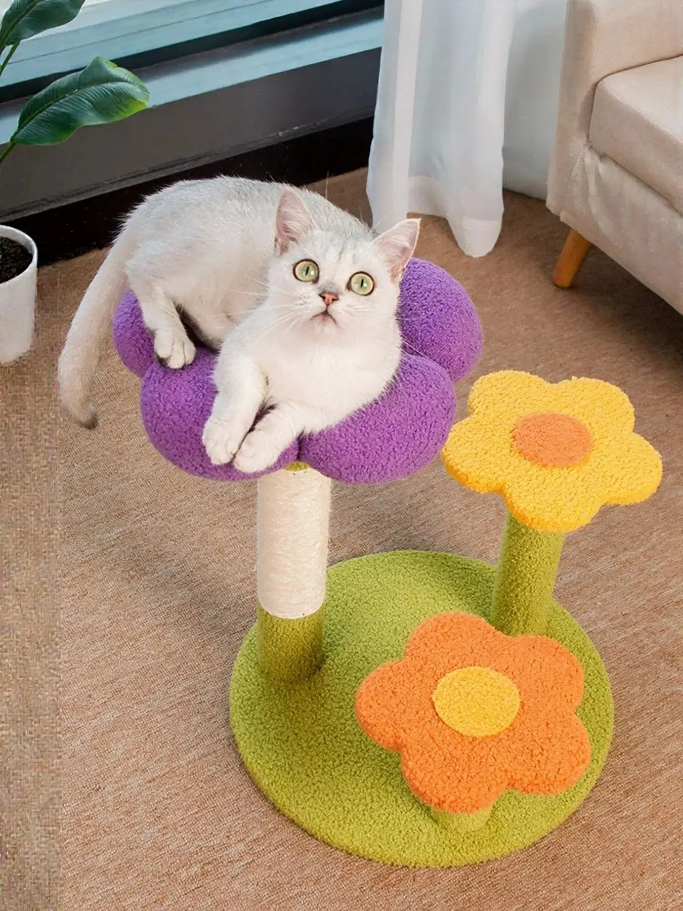 Flower Design Cat Tree with Scratching Post